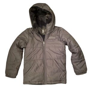 Columbia Boys Reversible Jacket Gray/Camo Fleece Size Medium (10/12)
